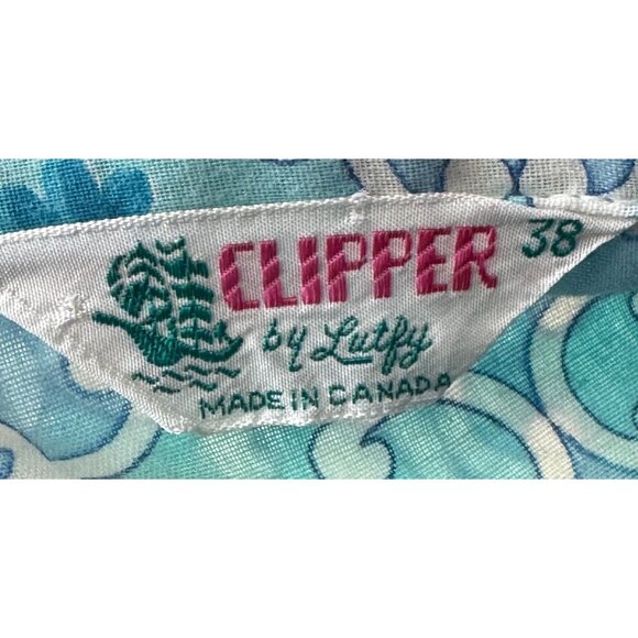 Vintage 1970s pyjama, blue flannel floral pajamas set, long sleeves classic pjs - Picture 9 of 9